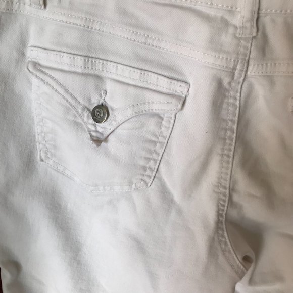 DJ WOMEN CAPRI JEANS WHITE SZ 12 STRETCH GUC - Picture 7 of 8